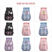 Snoopy anime checkered backpack bags