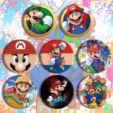 58MM Super Mario anime brooch pins set(8pcs a set)