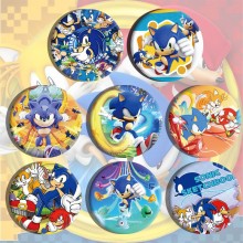 58MM Sonic the Hedgehog brooch pins set(8pcs a set)