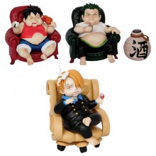 One PIece Fat Luffy Sanji Zoro anime figure