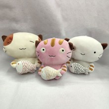 9inches Cats carrying fish game plush dolls set 23...