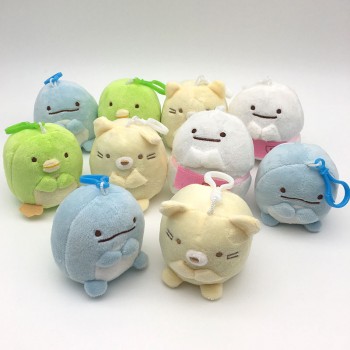 4inches Sumikko Gurashi anime plush dolls set(10pcs a set)