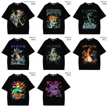 Pokemon anime 230g direct injection short sleeve cotton t-shirt