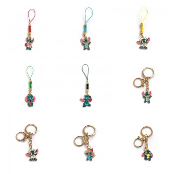 Stitch anime alloy key chain phone strap