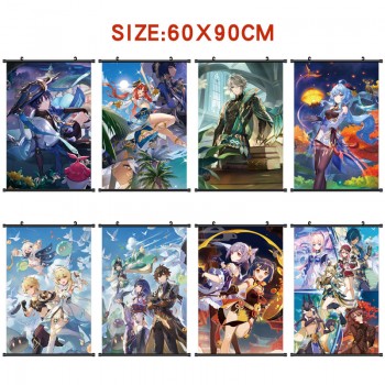 Genshin Impact game wall scroll wallscrolls 60*90CM