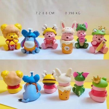 Pooh Bear anime figures set(6pcs a set)(OPP bag)