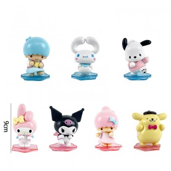 Melody Cinnamoroll Kuromi anime figures set(7pcs a set)(OPP bag)