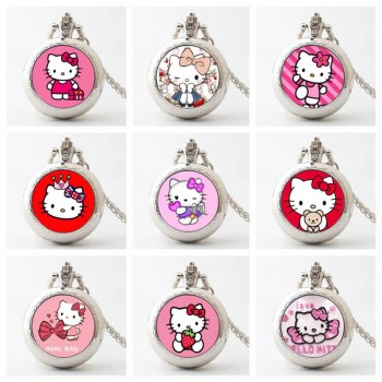 Hello Kitty anime small necklace pocket watch