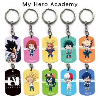 My Hero Academia anime dog tag military army key chain
