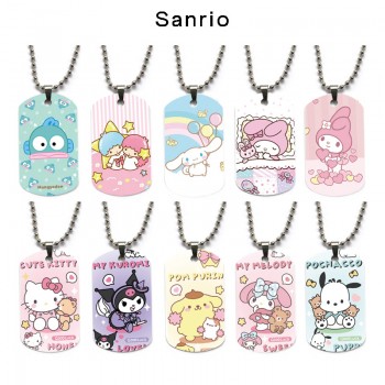 Sanrio Melody kitty Cinnamoroll Kuromi dog tag military army necklace