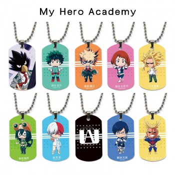 My Hero Academia anime dog tag military army necklace