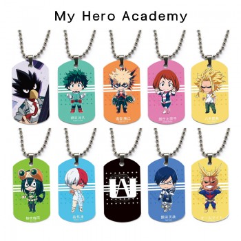 My Hero Academia anime dog tag military army necklace