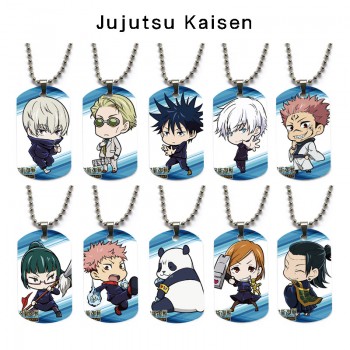 Jujutsu Kaisen anime dog tag military army necklace