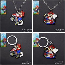 Super Mairo anime key chain necklace