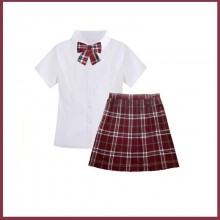 Girl JK school uniform t-shirt pleated skirt