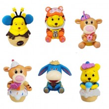 Pooh Bear ice cream anime figures set(6pcs a set)(OPP bag)