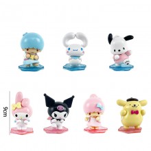 Melody Cinnamoroll Kuromi anime figures set(7pcs a set)(OPP bag)