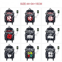 ROBLOX game USB charging laptop backpack school ba...