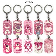 Lotso strawberry bear anime dog tag military army ...