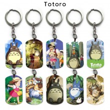 Totoro anime dog tag military army key chain