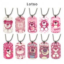 Lotso strawberry bear anime dog tag military army ...