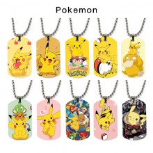 Pokemon anime dog tag military army necklace