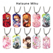 Hatsune Miku anime dog tag military army necklace