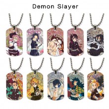 Demon Slayer anime dog tag military army necklace