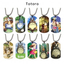 Totoro anime dog tag military army necklace