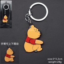 Pooh Bear anime movable key chain/necklace