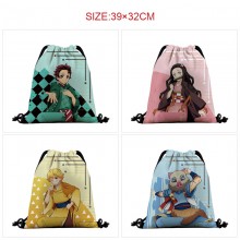 Demon Slayer anime nylon drawstring backpack bag