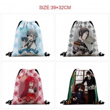 Kuroshitsuji Black Butler anime nylon drawstring backpack bag