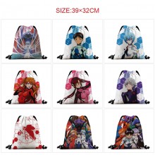 EVA anime nylon drawstring backpack bag