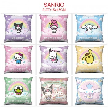 Sanrio Melody kitty Cinnamoroll Kuromi anime two-sided pillow pillowcase 45*45cm