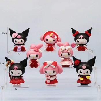 Melody Kuromi anime figures set(8pcs a set)(OPP bag)