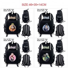 Naruto anime USB charging laptop backpack school bags