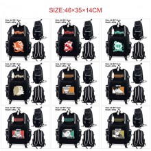 Haikyuu anime USB charging laptop backpack school ...