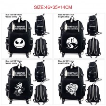 The Nightmare Before Christmas anime USB charging laptop backpack school bag