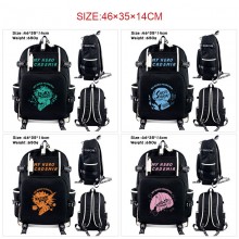 My Hero Academia anime USB charging laptop backpack school bag