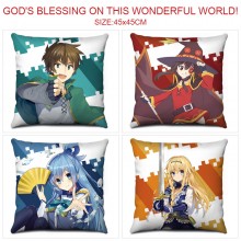 Kono subarashi sekai ni shukufuku wo anime two-sided pillow 45*45cm