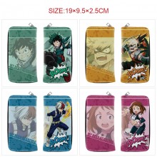 My Hero Academia anime long zipper wallet purse