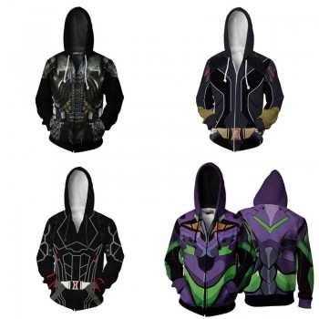 Aliens vs Predator 3D printing hoodie sweater cloth zipper