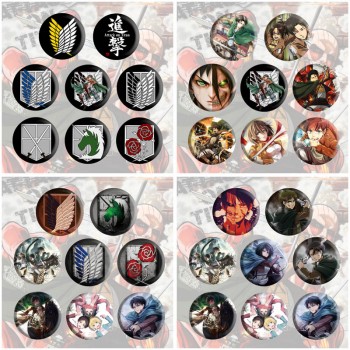 58MM Attack on Titan anime brooch pins set(8pcs a set)