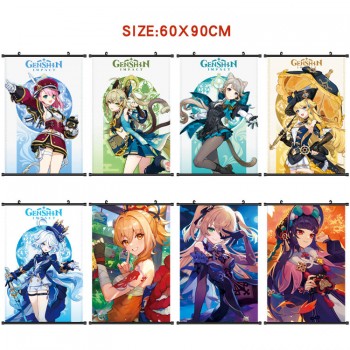 Genshin Impact game wall scroll wallscrolls 60*90CM