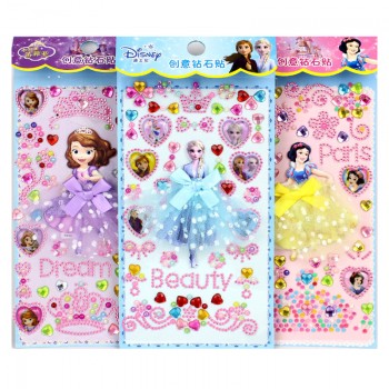 The princess acrylic diamond 3D stickers(price for 10pcs mixed)