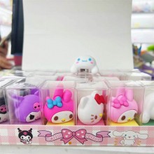 Sanrio Melody kitty Cinnamoroll Kuromi eraser pencil sharpener in one(24pcs mixed)