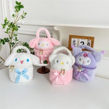 Sanrio Melody kitty Cinnamoroll Kuromi anime plush cosmetic bag storage