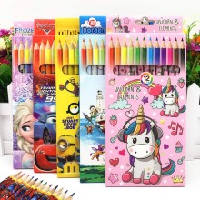 Frozen Spider man princess unicorn drawing pencils set(12pcs a set)