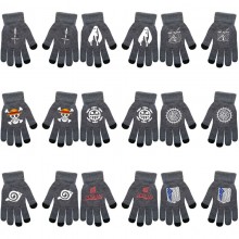 Naruto One Piece Death Note Miku Attack on Titan cotton gloves