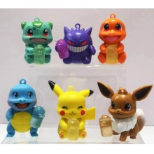 Pokemon bottle anime figures set(6pcs a set)(OPP b...